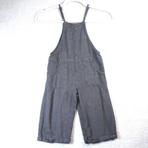 Cat & Jack Toddler Girls 4T Slate Gray Linen Blend Breezy Soft Overalls Jumpsuit